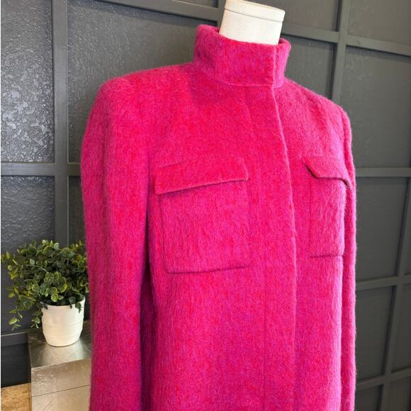 Giorgio Armani Women's Fuchsia Pink Mohair Wool Jacket Size 42 US Size 6 NEW - Picture 2 of 7